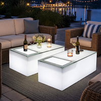 Table de bar LED avec rangement 120x67x45cm, rechargeable, 16 couleurs, table lumineuse pour showroom, exposition, fête, vente en gros, usine