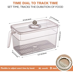 Transparent Eco-Friendly PET Plastic Fridge <b>Storage</b> Containers with Freshness Preservation and Handle for Kitchen Organization - Product Image 2