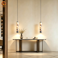 Suspension nordique en albâtre espagnol, luminaire tubulaire réglable en hauteur, lustre en marbre pour salle à manger