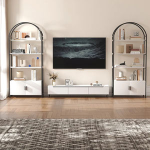 Armoire à bibelots et buffet <span class=keywords><strong>de</strong></span> luxe à arceaux, bibliothèque multifonctionnelle avec portes, idéale comme rangement pour cuisine et salon - Product Image 3