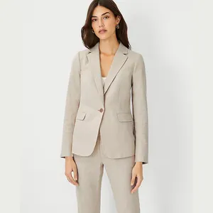गुआंगज़ौ सूट निर्माताओं के लिए एक बटन व्यापार रंगीन जाकेट कैरियर पंत सूट महिलाओं बैंक पोशाक सूट