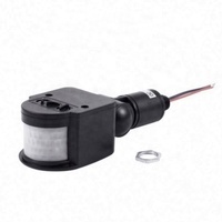 Saklar Sensor gerak PIR inframerah otomatis DC 12V luar ruangan untuk lampu LED, HITAM