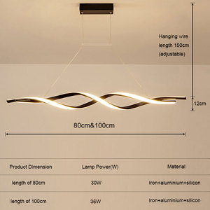 China Modern Lamp Home Decor Luxury Linear Led Black Pendant <b>Lights</b> Restaurant Hotel <b>Dining</b> Table Nordic Chandeliers Lighting - Product Image 5