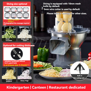 Pemotong Wortel, Pemotong Kentang Komersial, Pemotong Sayuran Multifungsi Elektrik, Pemotong Dadu Kecil, Irisan, dan Serutan - Product Image 3