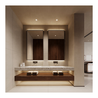 Meuble de salle de bain sous-évier classique avec miroir, personnalisable, fournisseur de meubles pour la maison