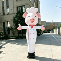 Grand cochon chef LED gonflable, résistant à l'eau, en tissu Oxford, pour la publicité d'événements et de restaurants