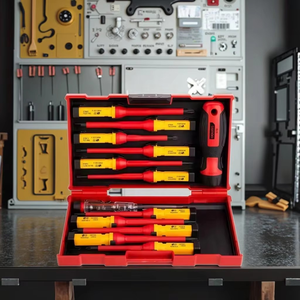 Juego de Destornilladores para <span class=keywords><strong>Electricista</strong></span> de 13 Piezas con Certificación VDE, con Probador de Voltaje, Mango Magnético Aislado, Acero CR-V6150 - Product Image 6