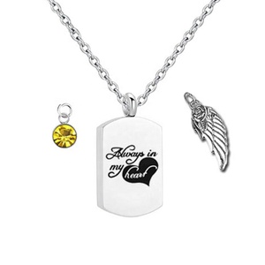 Colgante cuadrado de collar de piedra de nacimiento para cenizas de cremación con hermoso regalo, elegante joyería conmemorativa - Product Image 5