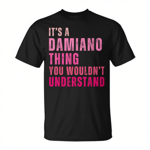 Camiseta vintage Damiano Thing You Wouldn't Understand con texto en negro y rosa - Product Image 2