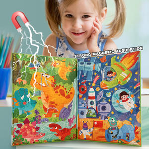 Aimant de dessin animé dinosaure Match Puzzle livre enfants éducation précoce illumination aides pédagogiques jouets pour enfants garçons filles - Product Image 2