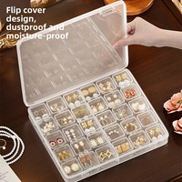 Boîte de rangement pour bijoux en plastique PP, rectangulaire, pour boucles d'oreilles, colliers, perles, anti-oxydation, transparente, mini-boîte indépendante