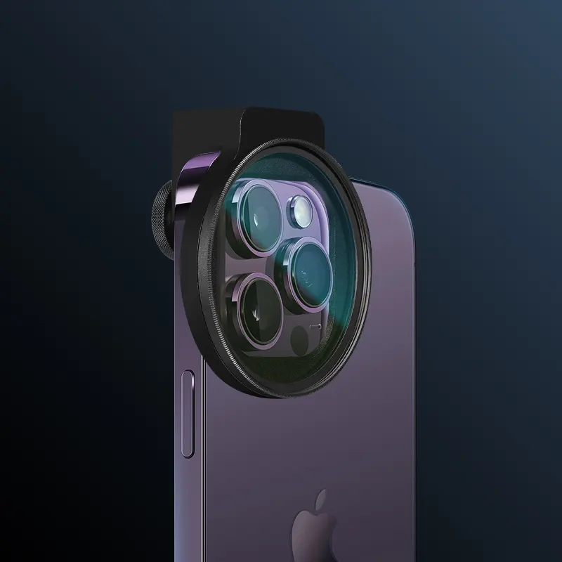 Filter bintang kaca 58mm umum untuk iPhone 13 14 15 Pro Max lensa ponsel CPL Streak emas biru hitam kabut klip Filter ponsel