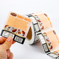 Étiquettes personnalisées imprimées en vinyle imperméable, brillantes ou mates, pour pots, sachets et contenants de fruits secs, noix et snacks