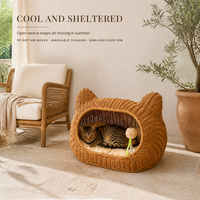 Lit pour chien et chat en forme ovale en PP, style moderne et classique, avec coussin amovible, emballage en carton écologique, adapté à tous les animaux.