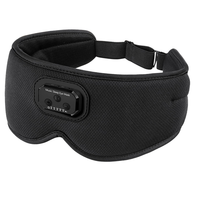Bluetooth Sleep Eye Mask with White Noise and Timer 3D Eye Cup Sleep Headphones with 24 Soothings Sounds and Built-in Microphone
