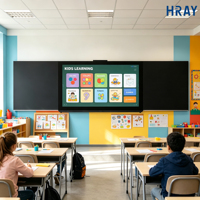 Pizarra Educativa HRAY de 86 Pulgadas 72 Ntsc con Altavoces Estéreo, Bajo Consumo en Espera para Clases Diarias, Logotipo Personalizado OEM ODM