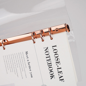 A5 mềm trong suốt 6 vòng rõ ràng máy tính xách tay da tap kim loại vòng chất kết dính lá lỏng lẻo rõ ràng minh bạch PVC A5 chất kết dính với giấy - Product Image 3