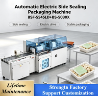 BSF-5545LD + BS-5030X Machine de rétraction automatique pneumatique à tunnel thermique continu en L, à moteur économe en énergie, pour bouteilles, canettes, boîtes et produits alimentaires
