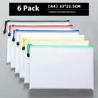 Bolsa de archivo de impresión de almacenamiento de datos de PVC transparente impermeable A5/A6 suministro transfronterizo con bolsa de carpeta de cremallera de malla