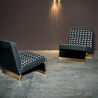 Meubles de mode Maison Chaise Longue Italien De Luxe Salon Chaise Unique Motif Imprimé Finition Chaise Designer