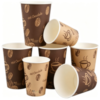 Gobelets en papier jetables à paroi simple, revêtement PE, plusieurs couleurs, prix de gros, avec logo personnalisé imprimé pour le café