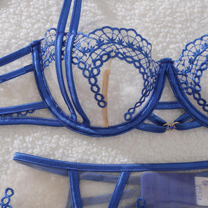 Nuovo Set di Lingerie Blu Zaffiro con Ricami Splendenti e Vestibilità Impeccabile, Intimo alla Moda - Product Image 6