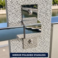 Support de main courante en acier inoxydable, pince pour tube carré, support de montage pour balustrade 304