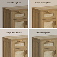 Bureau de maquillage pliable en bois avec 3 tiroirs et 2 armoires, étagères réglables et miroir coulissant