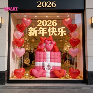 Boîte à fleurs en forme de cœur gonflable sur mesure pour événement d'anniversaire - Product Image 5