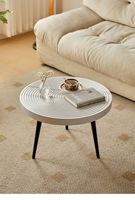 Table basse ronde en bois de style minimaliste et moderne pour salon, balcon, table d'angle tendance et créative