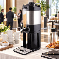 Service de buffet : Distributeur de café isotherme avec robinet extractible, support intégré et jauge de niveau transparente pour restaurant