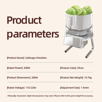 Picadora de Verduras Eléctrica Comercial CXCO, Ajustable de 1-8 mm, Trituradora de Repollo de Acero Inoxidable para Preparación de Ensaladas