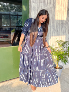 Vestido Maxi Asimétrico de Rayón Teñido Anudado para Mujer, Estilo Festivo, Casual y Elegante, Tallas Grandes, de Una Pieza - Product Image 6