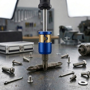 5ps Gold and Blue Universal 6.35mm Strong Magnet Aviation Aluminum Magnetic Ring for Home/Workshop <b>Screwdriver</b> Kits - Product Image 4