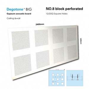 Panneau de gypse absorbant pas cher <span class=keywords><strong>prix</strong></span> papier face <span class=keywords><strong>plâtre</strong></span> ignifuge perforé avec trou irrégulier Chine approvisionnement plafonds acoustiques - Product Image 2