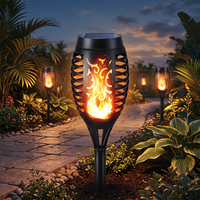 Lampe torche solaire étanche à LED effet flamme vacillante, à piquer dans le sol, pour la décoration de jardin, de paysage et de sentiers