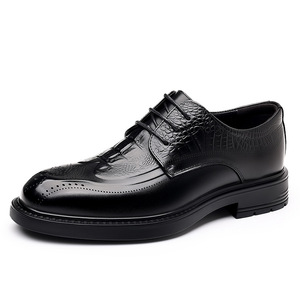 2026 New Men's Brogue Dress Shoes Top Layer Cowhide Breathable British Style Wedding Shoes <b>Dropshipping</b> - Product Image 1