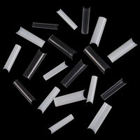 Aillsa Demi-Couverture 500 Pièces XXL – Capsules d'Ongles Transparentes Style Français Pré-Conçues avec Application Facile pour Usage en Salon
