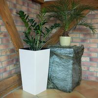 Haute qualité vente chaude Durable traditionnel rectangulaire blanc grand Auto-arrosage en plastique Pot d'arbre pour salon centre commercial