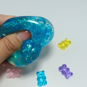 CHENXI 2025 Nuevo Juguete de Peluche de Oso de Goma con Bolas de Azúcar de 4 Colores, Estilo Japonés y Coreano, con Paquete de PVC y Colgante de Oso - Product Image 5