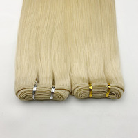 Double Trame Machine Russe Brut 100% Remy Cheveux Vierges 100g 20 22 pouces Main Attachée Genius Trame Extensions de Cheveux Humains