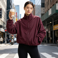 Chaqueta Softshell de Diseño Nuevo para Exteriores, Chaqueta Deportiva Ligera Personalizada con Cuello Alto y Cremallera Completa para Mujer