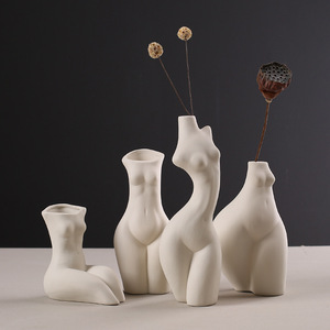 Vases décoratifs pour la maison, corps de femme <span class=keywords><strong>sexy</strong></span>, mariage, vases à fleurs en céramique pour fleurs d'intérieur, pots en porcelaine blanche, pots de plantes - Product Image 6