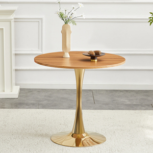 Table ronde de salle à manger de 31,5 pouces, table Tulip avec piétement en métal, style mid-century modern, table de bistrot pour salon - Product Image 3