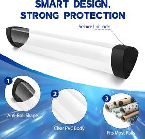 Tube d'emballage personnalisé en plastique PC transparent avec capuchon pour tapis de souris - Product Image 3