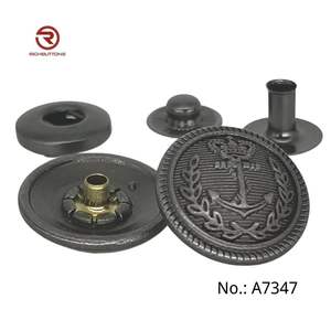 Boutons-pression métalliques à ressort en laiton noir, argent, or, personnalisés avec logo, <span class=keywords><strong>prix</strong></span> d'usine, 4 pièces pour <span class=keywords><strong>manteau</strong></span> - Product Image 2