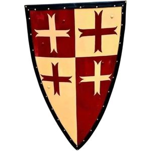 Escudo de Acero de Caballero Medieval, Escudo de Príncipe, Decoración de Pared, Marco de Metal de Acero Inoxidable, Forma Triangular, Unisex - Product Image 1