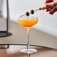 Verres à cocktail, margarita, martini, champagne, à pied haut, côtelés, rayés, soufflés à la main, pour fêtes, bars, mariages et couples