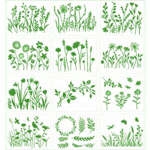 Plantillas para dibujar Flores, conjunto de plantillas de girasol/Margarita/tulipán/flores salvajes - Product Image 1