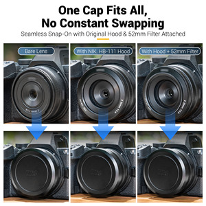 ฝาปิดเลนส์ป้องกันกล้องระดับพรีเมี่ยมสีดำสำหรับเลนส์ <span class=keywords><strong>Nikkor</strong></span> <span class=keywords><strong>Z</strong></span> 26มม. f/ 2.8 - Product Image 3